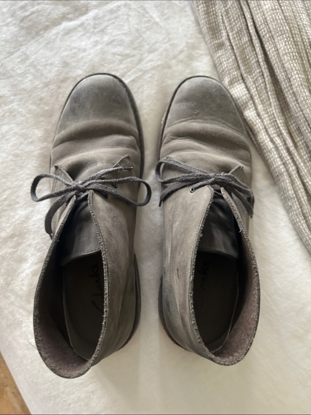 Clarks Gray Suede/Leather Chukka Boots